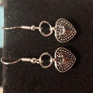 Small boho dangling heart earrings